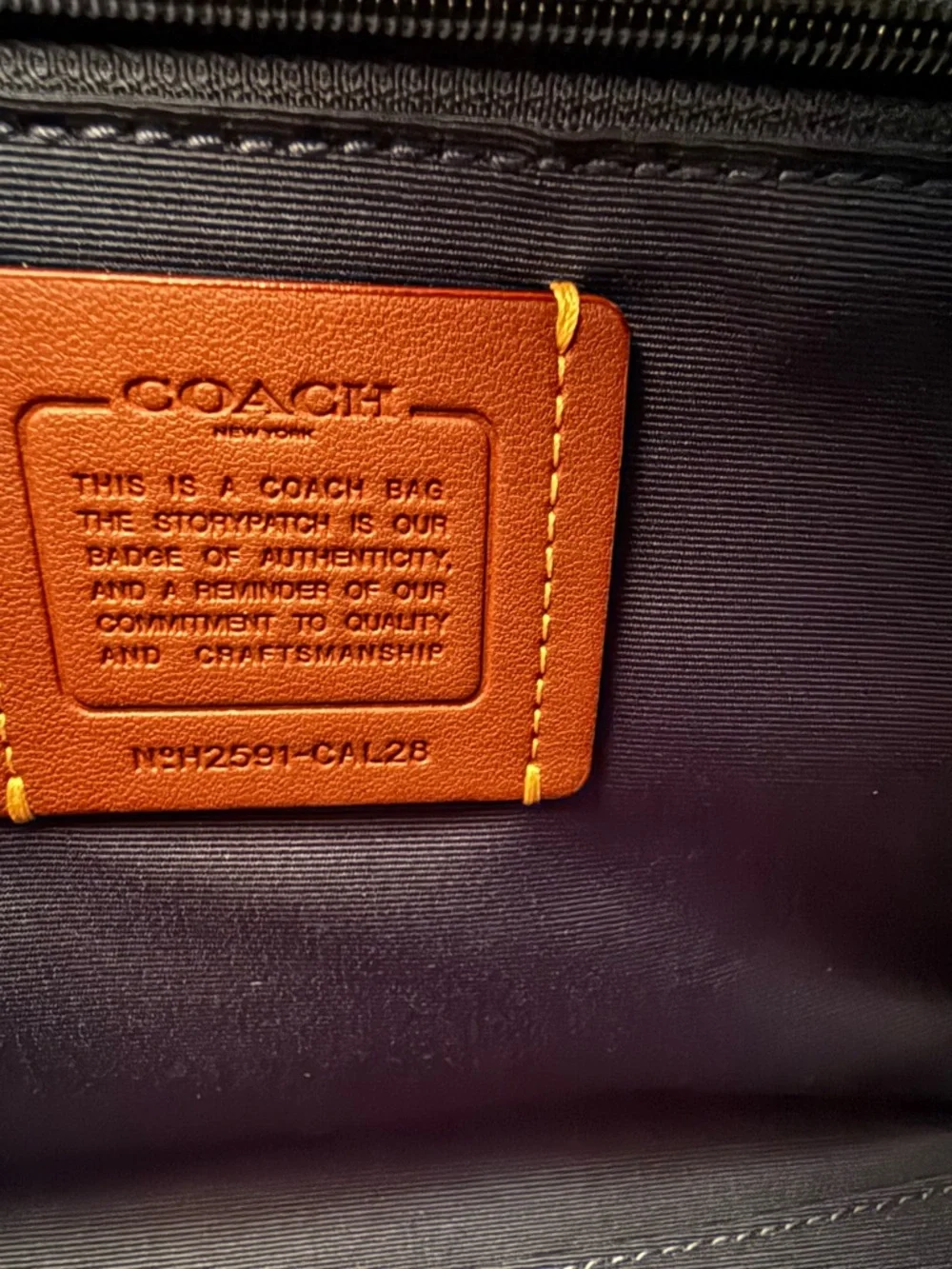 NWT Coach Maggie Small Tote Signature Tan/deep blue Gold hardware crossbody - Picture 7 of 10